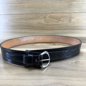 DON HUME Duty Belt 42 Black Leather 2.25 in Oklahoma USA Made F